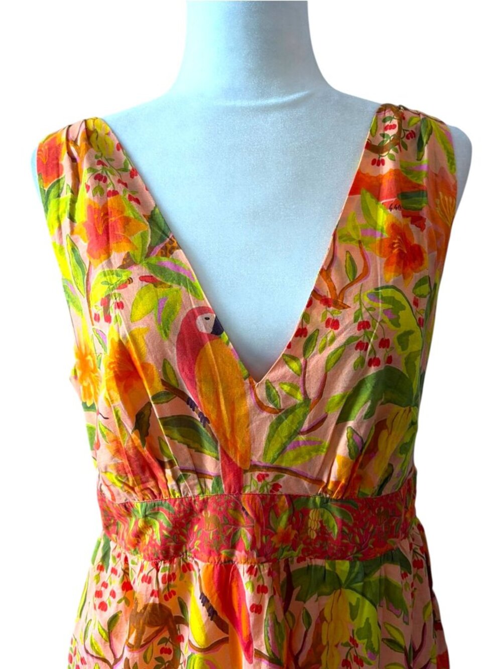 Anthropologie Farm Rio Tropical Tiered Maxi Dress SZ M Beachwear Vacation - Picture 7 of 13